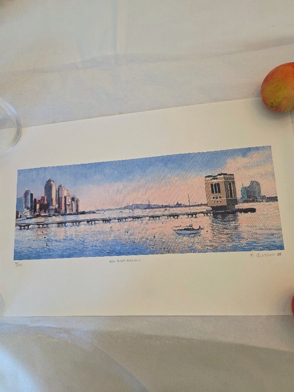 Tom Glisson NYC Signed Print Mint Wall Decor 2008 New York Harbor